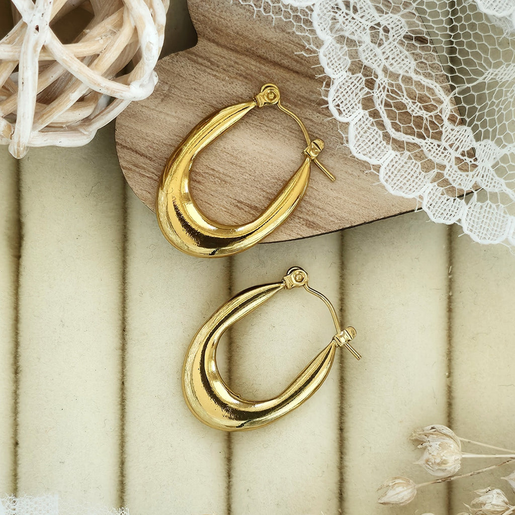 Cercei Creolă ovală Oțel Inoxidabil 2.8 cm - Hipoalergenici