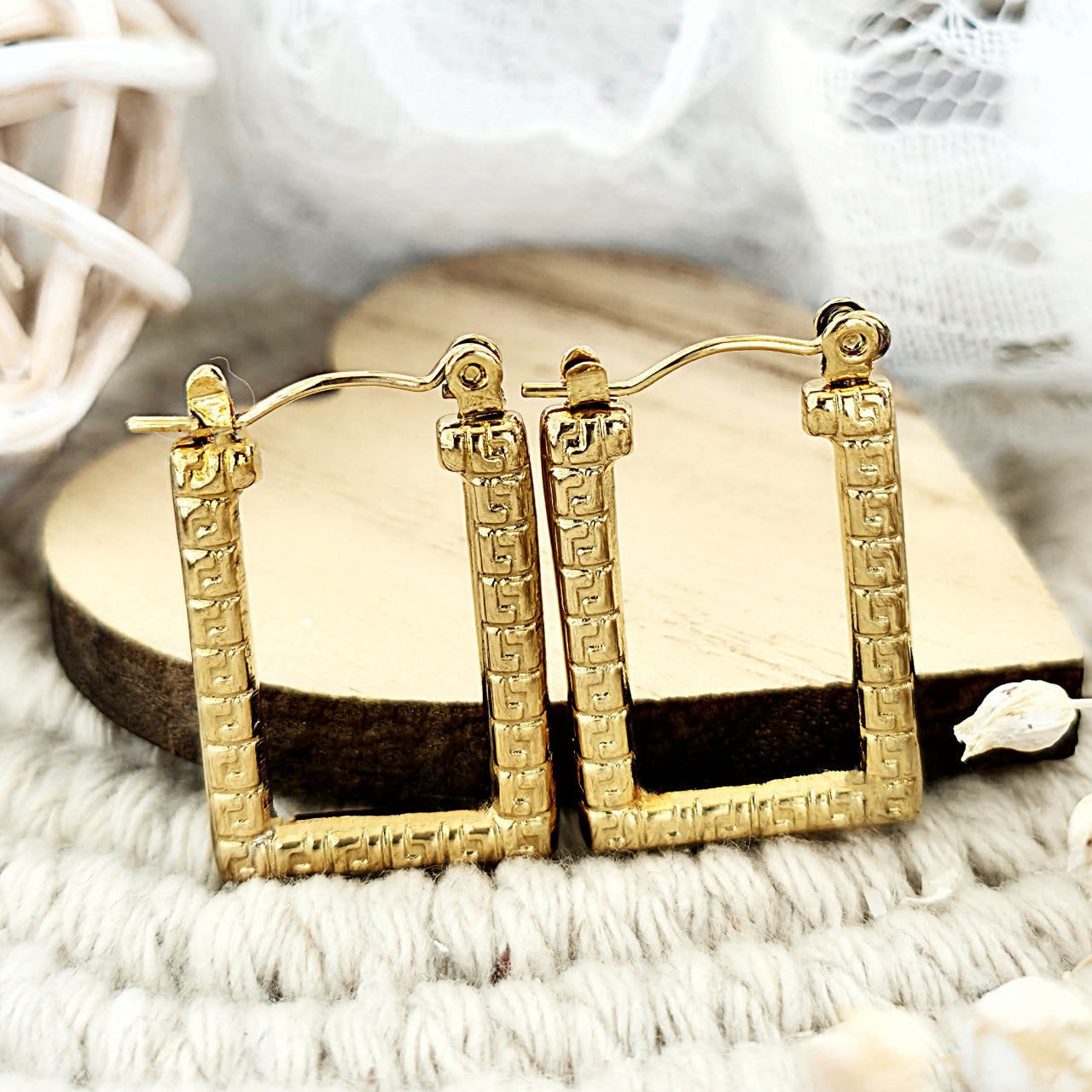 Cercei Dreptunghiular geometric Oțel Inoxidabil 2.5 cm - Hipoalergenici - CM1892