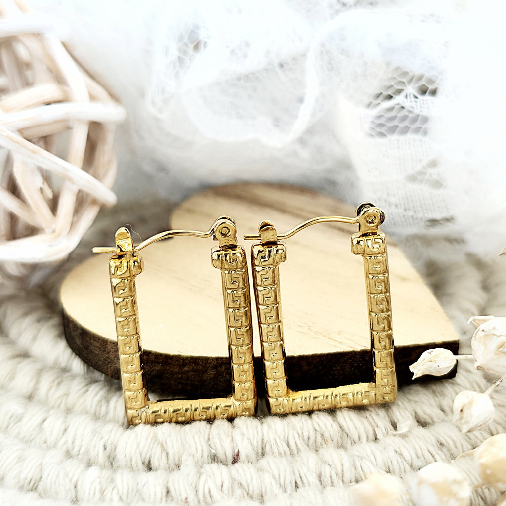 Cercei Dreptunghiular geometric Oțel Inoxidabil 2.5 cm - Hipoalergenici - CM1892