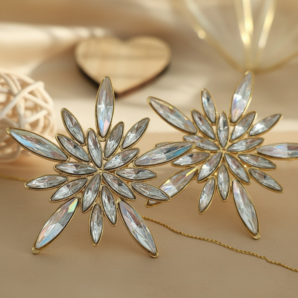 Cercei Steluță, Floare din Oțel Inoxidabil - Hipoalergenici