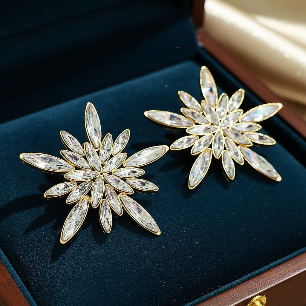 Cercei Steluță, Floare din Oțel Inoxidabil - Hipoalergenici - CM1813