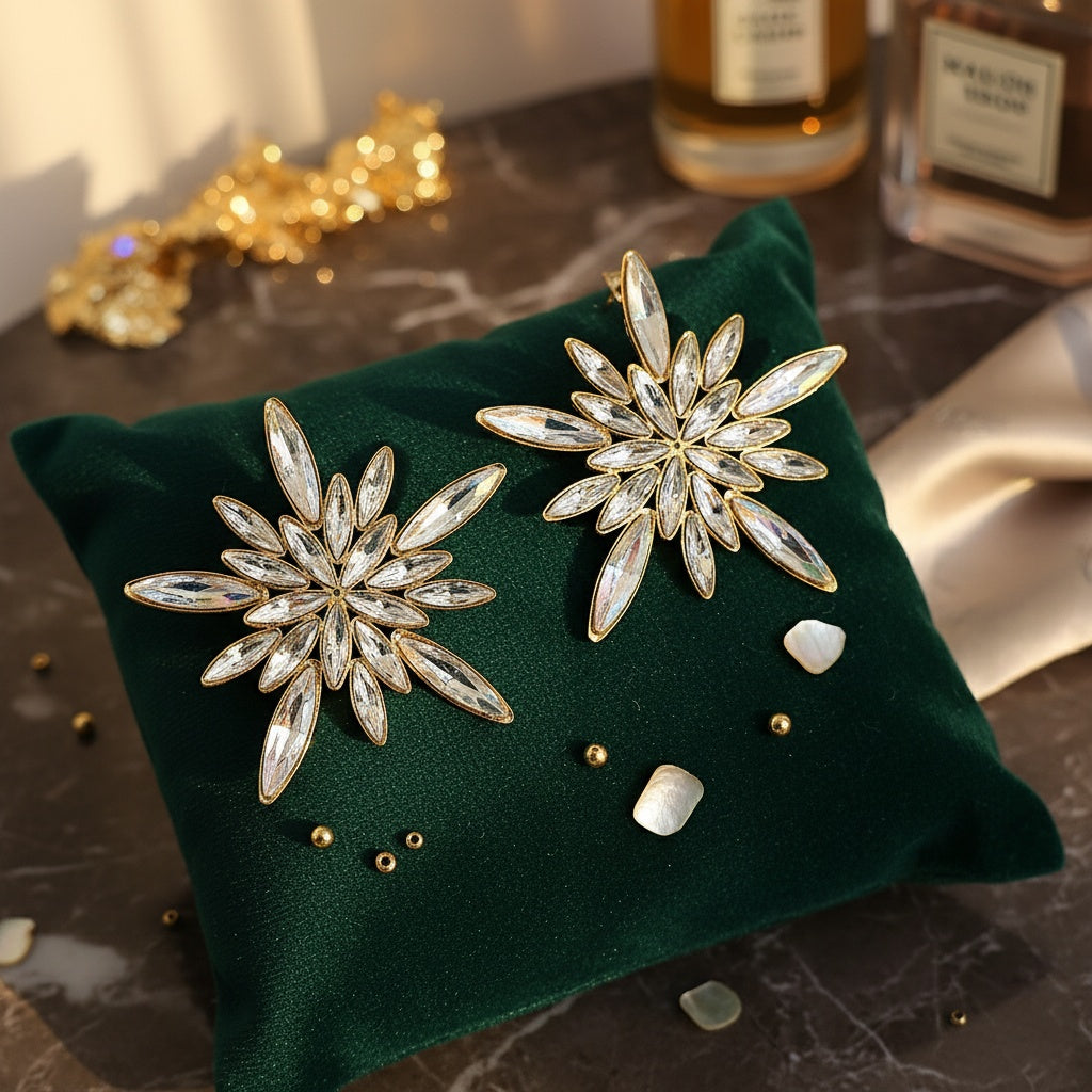 Cercei Steluță, Floare din Oțel Inoxidabil - Hipoalergenici