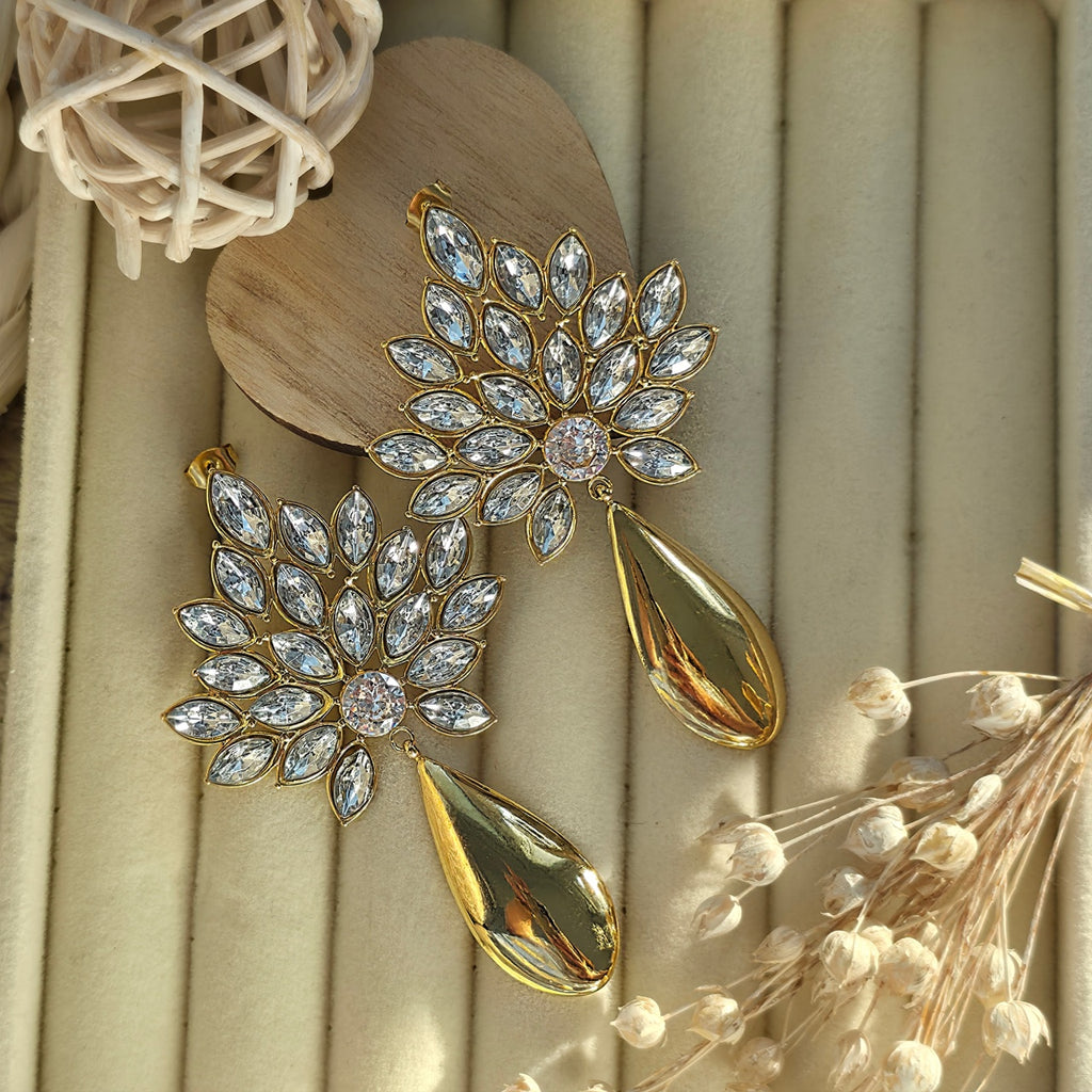 Cercei Floare cu pandantiv din Oțel Inoxidabil - Hipoalergenici - CM1816