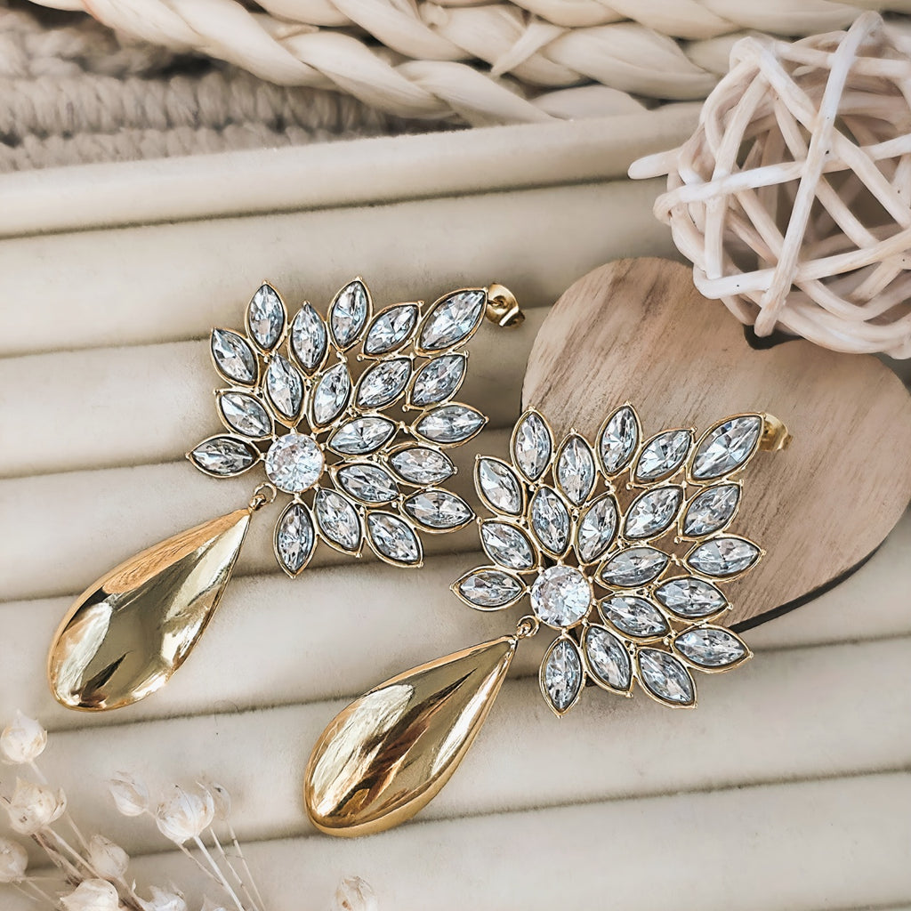 Cercei Floare cu pandantiv din Oțel Inoxidabil - Hipoalergenici