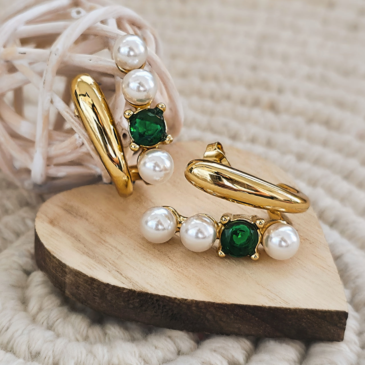 Cercei Bară liniară cu perle din Oțel Inoxidabil - Hipoalergenici