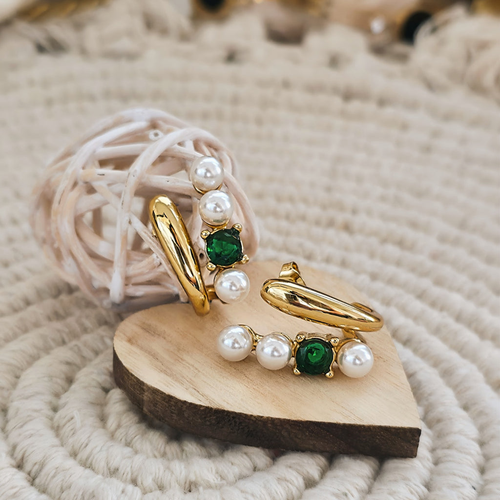 Cercei Bară liniară cu perle din Oțel Inoxidabil - Hipoalergenici