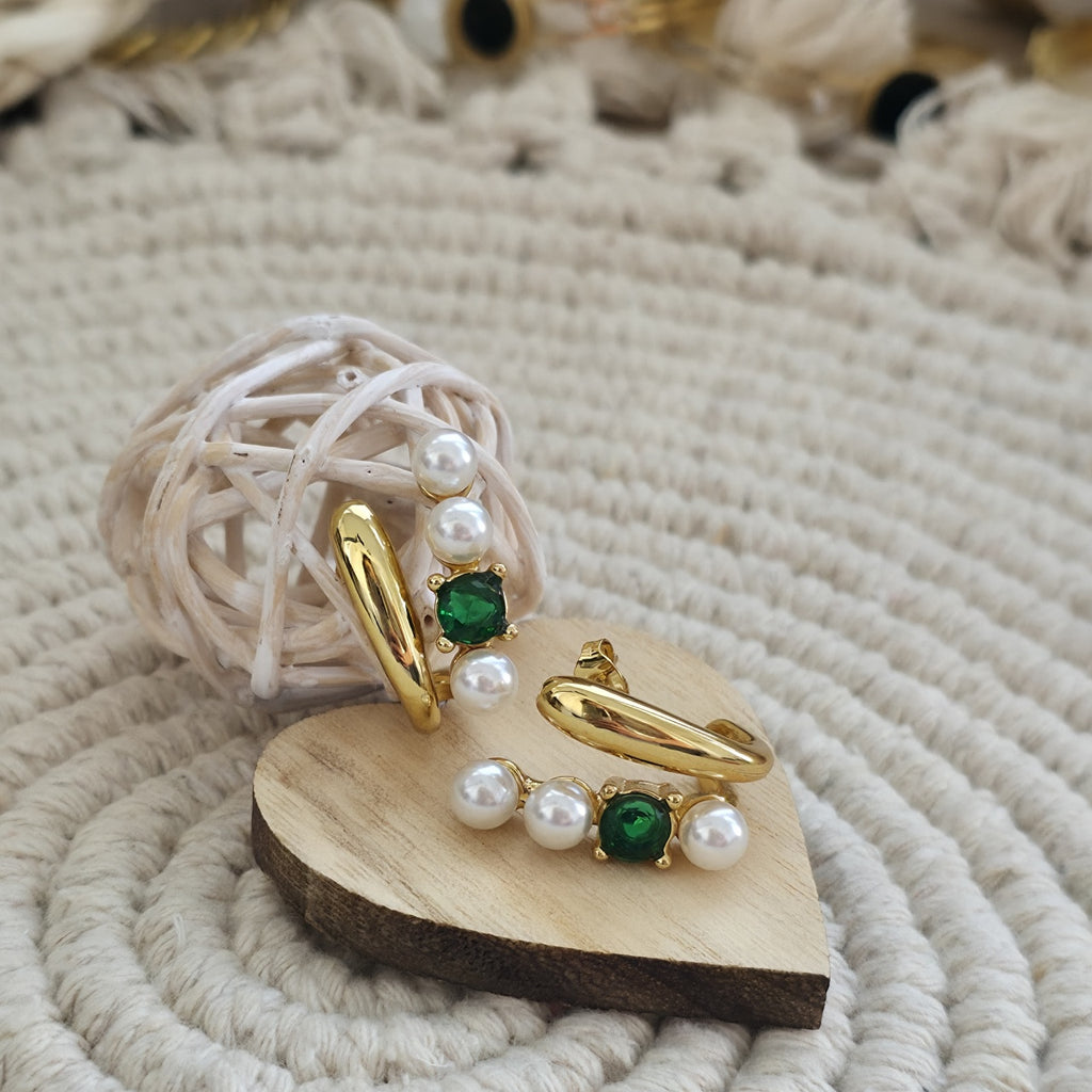 Cercei Bară liniară cu perle din Oțel Inoxidabil - Hipoalergenici