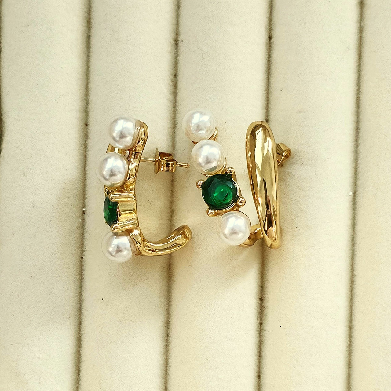 Cercei Bară liniară cu perle din Oțel Inoxidabil - Hipoalergenici