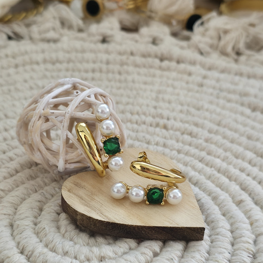 Cercei Bară liniară cu perle din Oțel Inoxidabil - Hipoalergenici