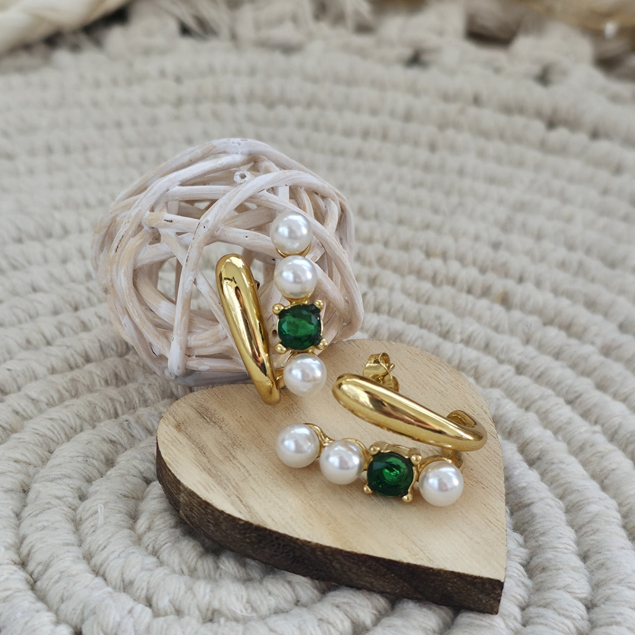 Cercei Bară liniară cu perle din Oțel Inoxidabil - Hipoalergenici - CM1826