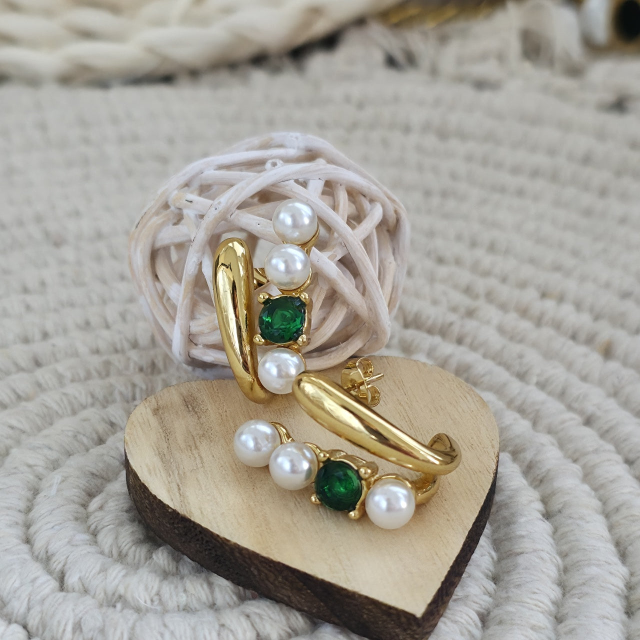 Cercei Bară liniară cu perle din Oțel Inoxidabil - Hipoalergenici