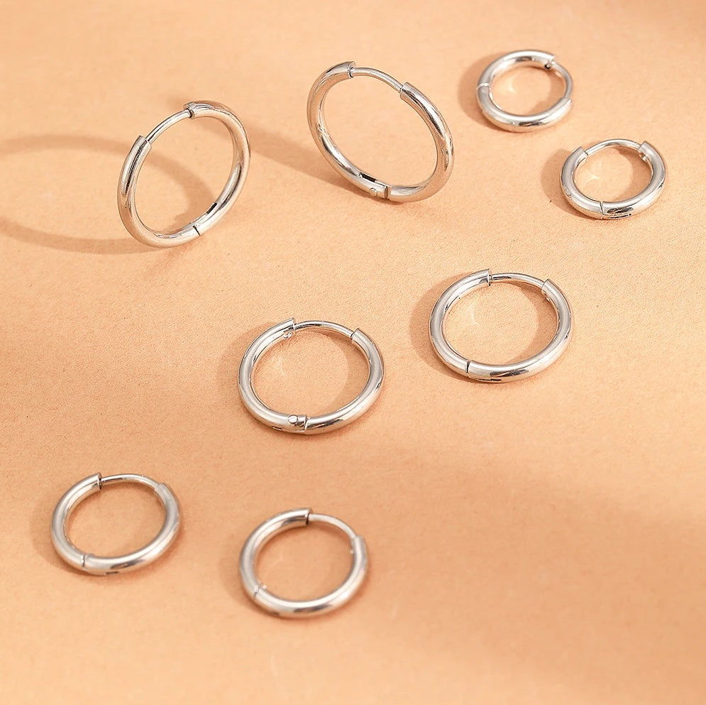 Cercei Creolă Oțel Inoxidabil 8mm / 10mm / 12mm / 14mm – detaliu 2
