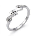 Inel Model geometric cu Zirconiu Cubic Oțel Inoxidabil Argintiu - Hipoalergenic - IND1331