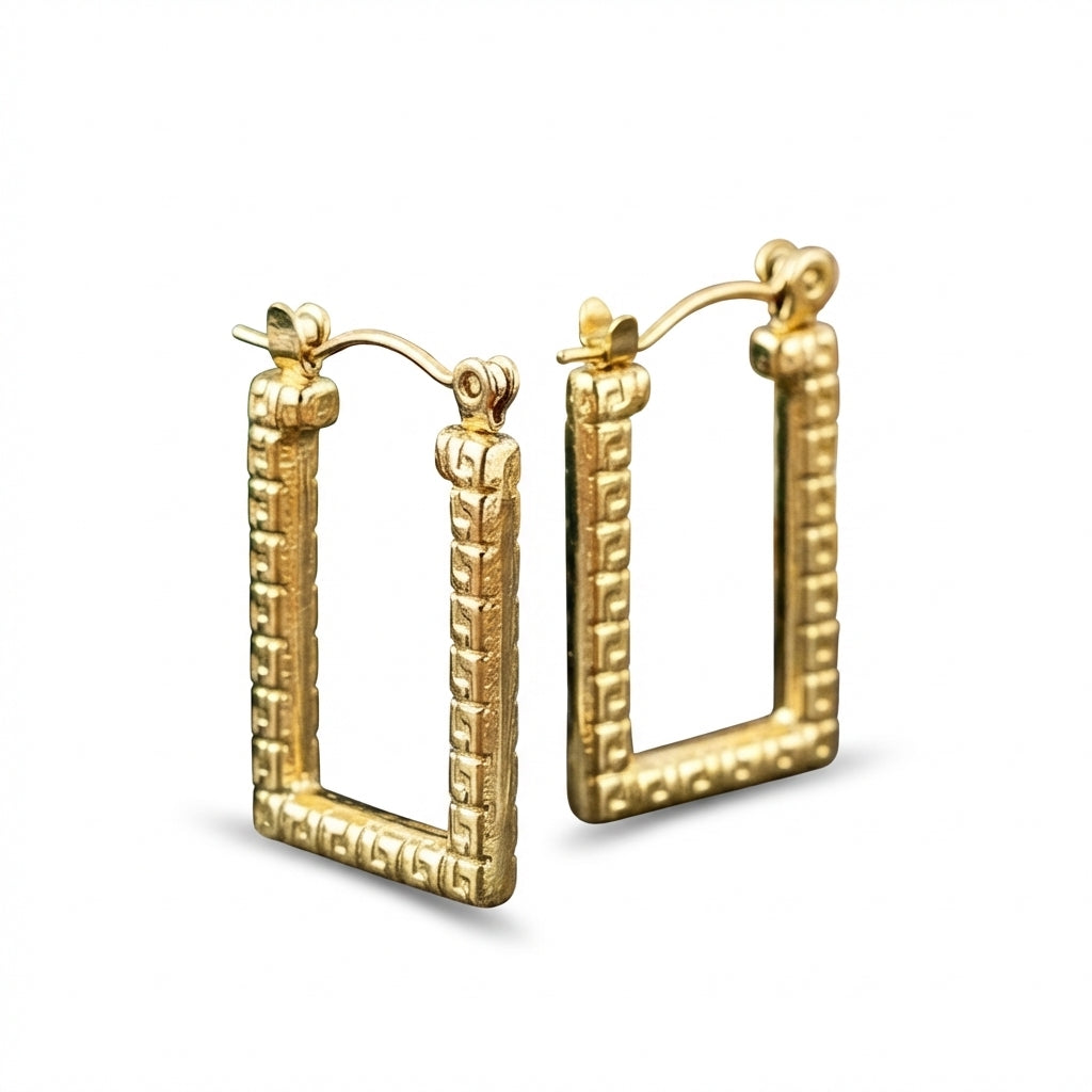 Cercei Dreptunghiular geometric Oțel Inoxidabil 2.5 cm - Hipoalergenici