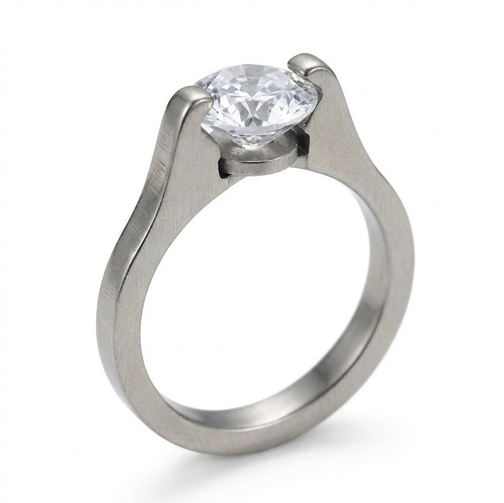 Inel solitar modern Oțel Inoxidabil Argintiu - Hipoalergenic