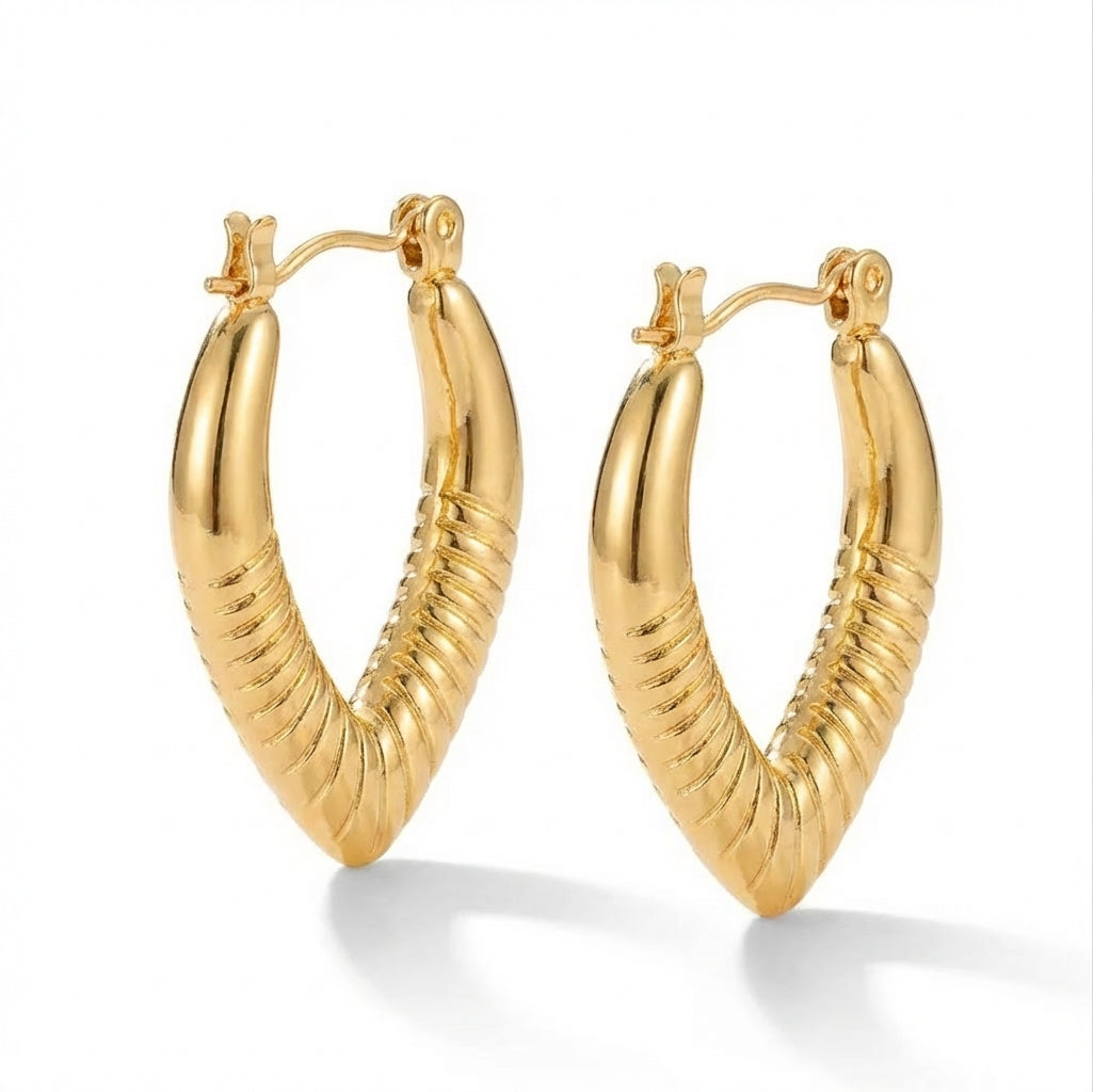 Cercei Formă V Oțel Inoxidabil 2 cm - Hipoalergenici