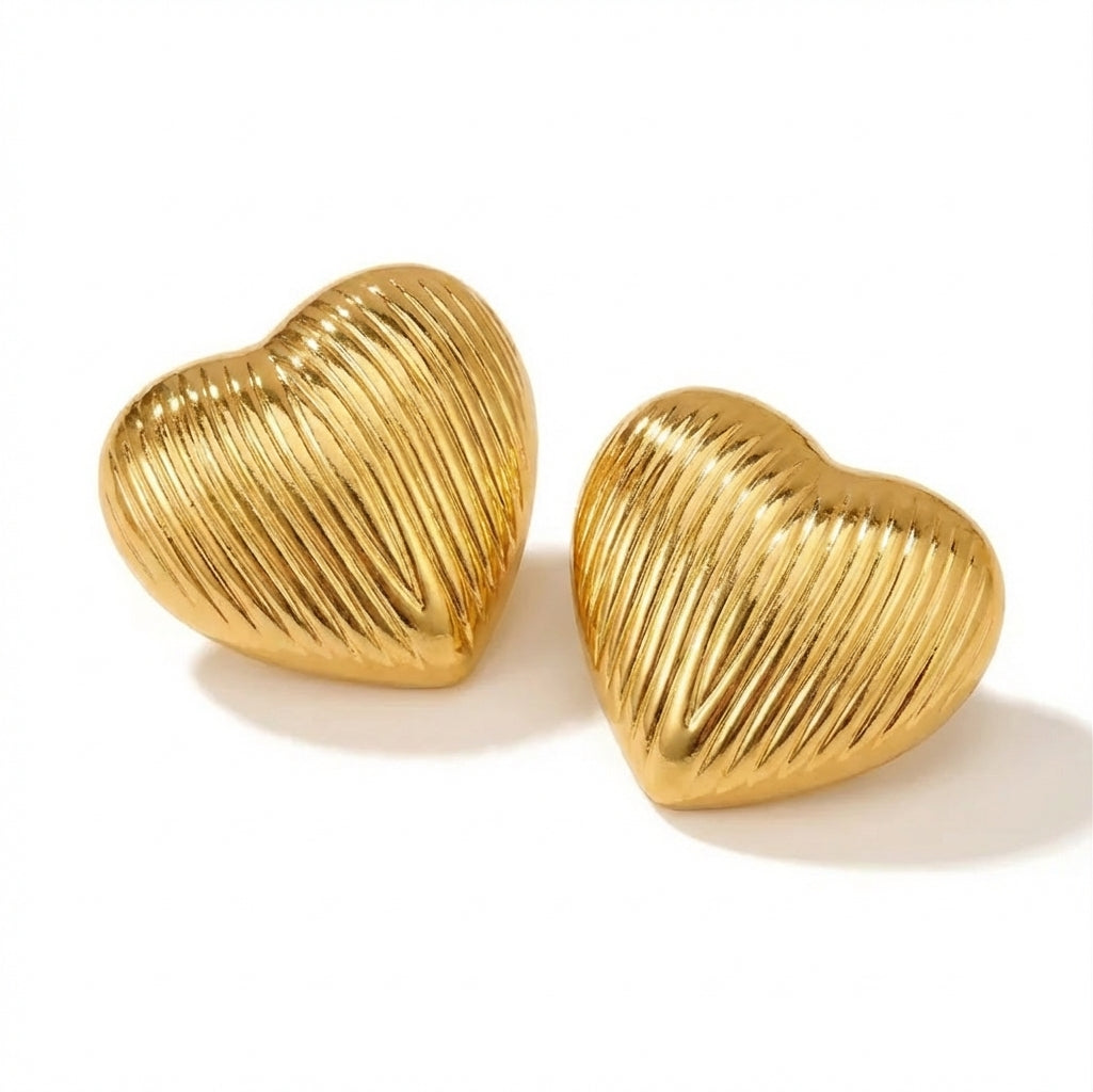 Cercei Inimioară din Oțel Inoxidabil - Hipoalergenici