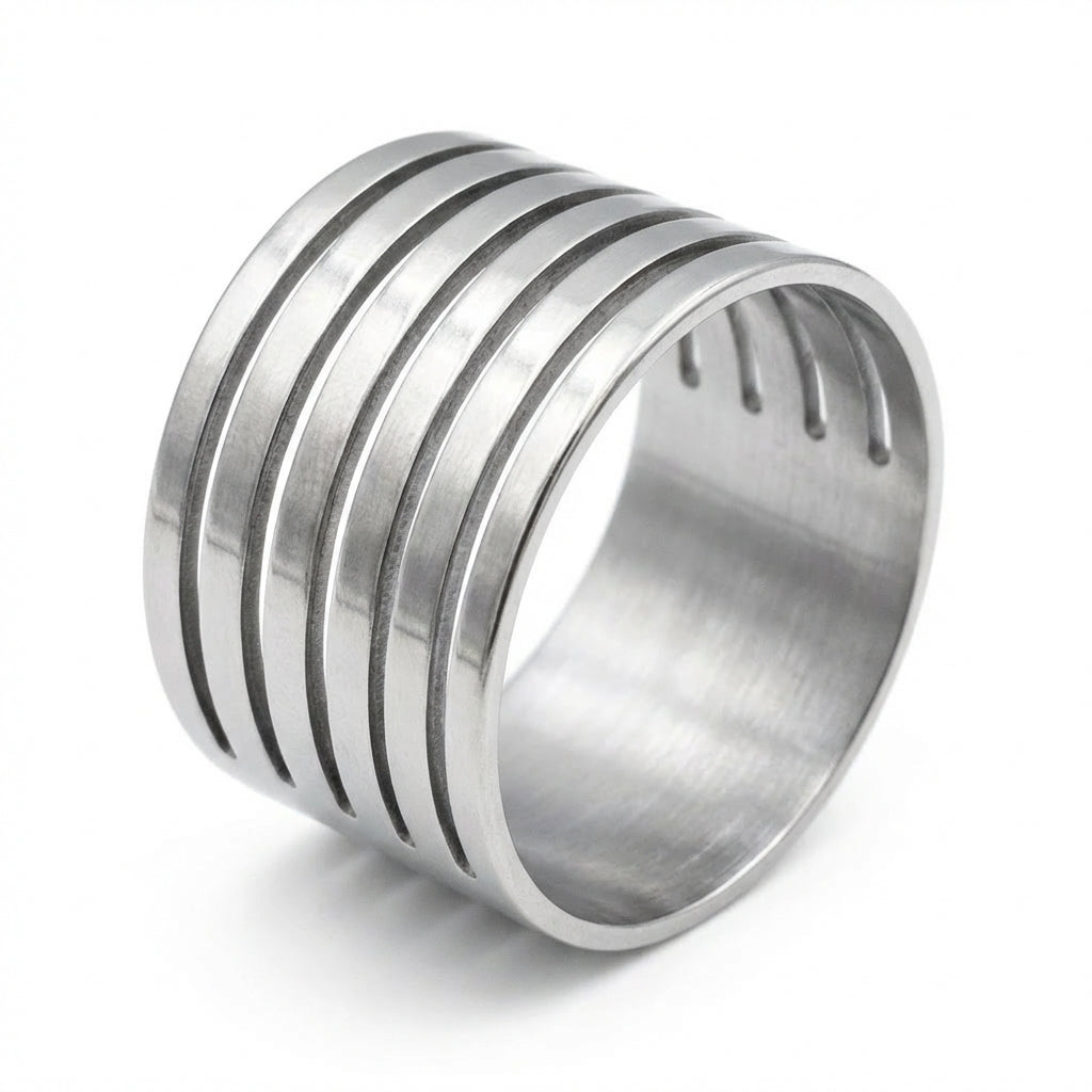 Inel Banda multiplă, minimalistă Oțel Inoxidabil Argintiu - Hipoalergenic