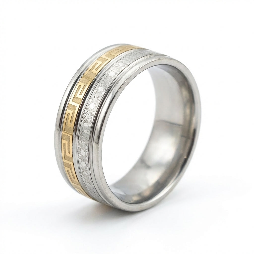 Inel metalic, model grecesc Oțel Inoxidabil Argintiu - Hipoalergenic