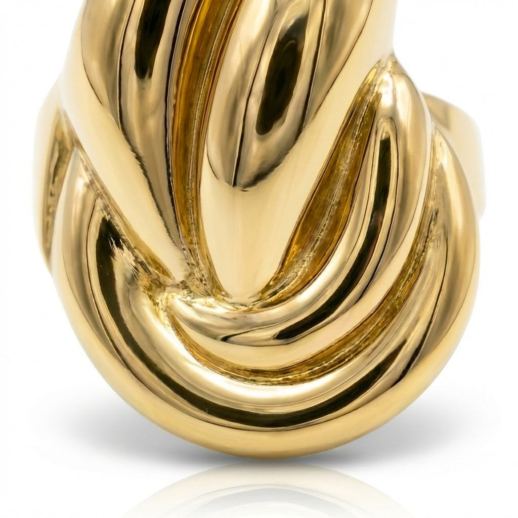 Inel Pliuri voluminoase Oțel Inoxidabil Placat Aur 18K PVD - Hipoalergenic - IND1617