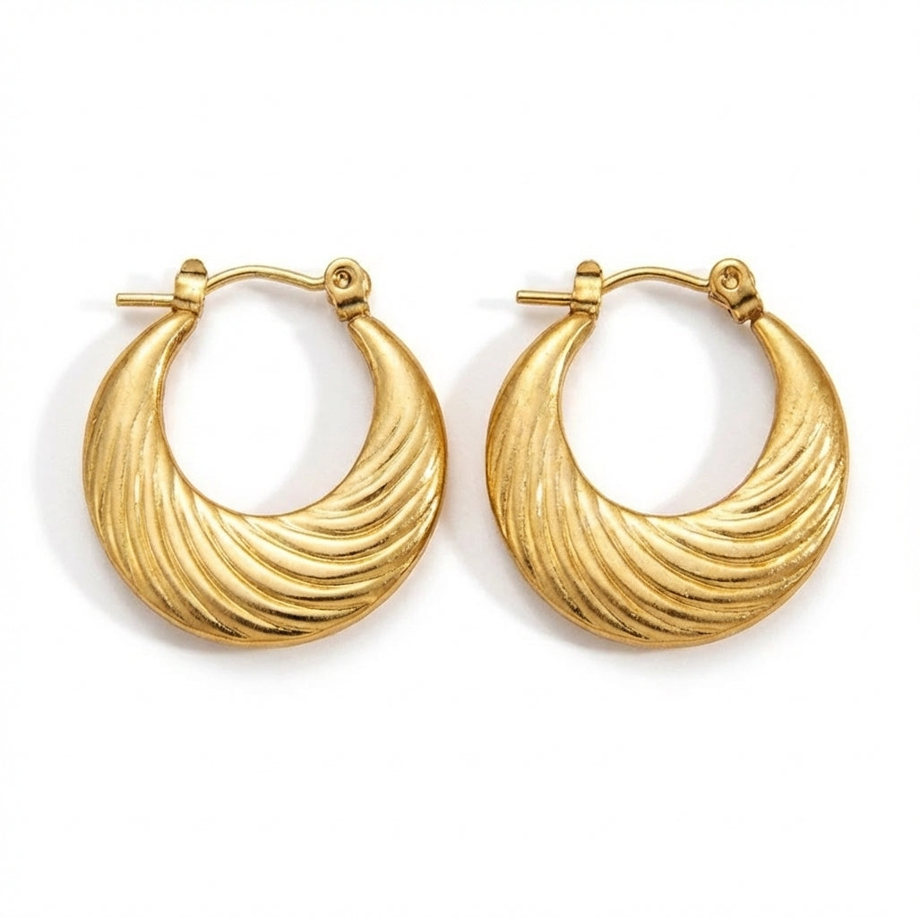 Cercei Semilună ondulată din Oțel Inoxidabil - Hipoalergenici