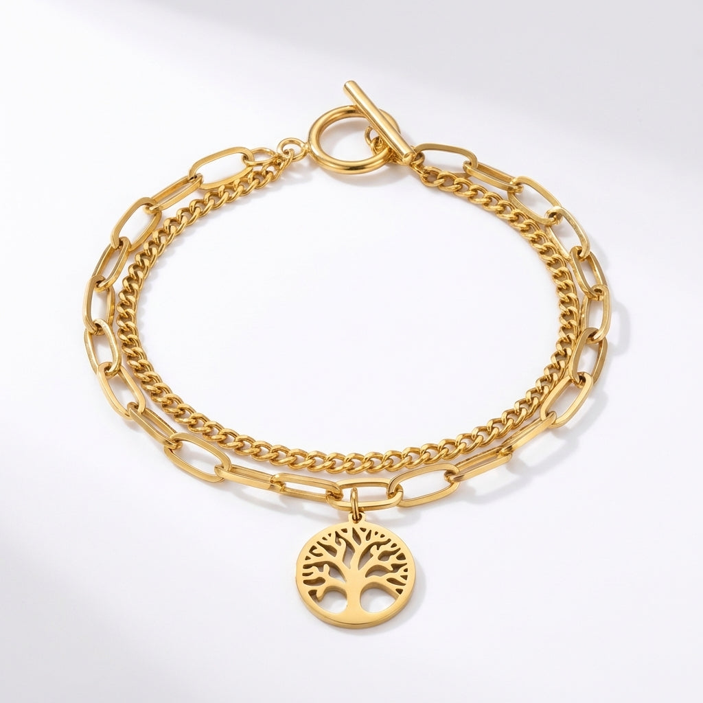 Brățară Copacul Vieții Oțel Inoxidabil 19cm - Hipoalergenică - BF918