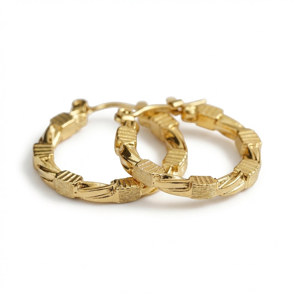 Cercei Creolă împletită din Oțel Inoxidabil - Hipoalergenici - CM1879