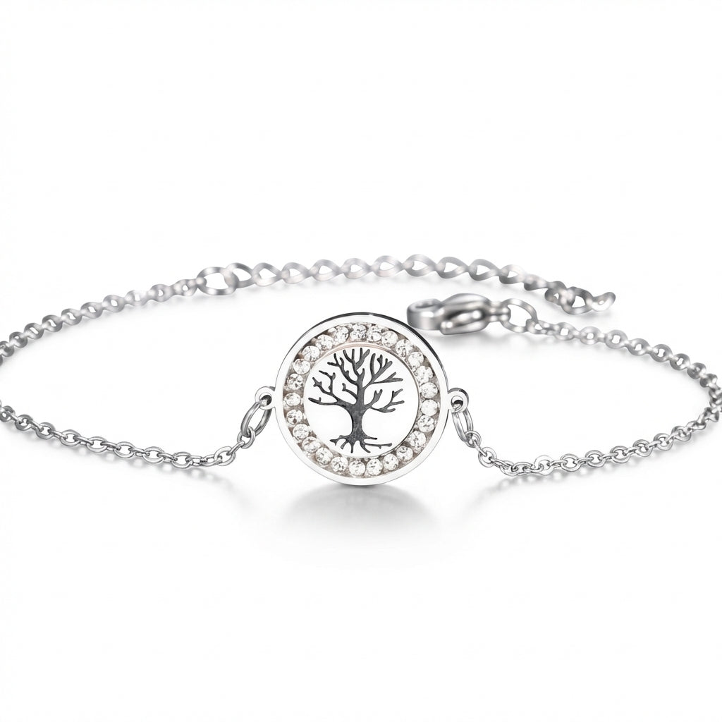 Brățară Copacul Vieții Zirconiu Oțel Inoxidabil 2mm - Hipoalergenică - BF767
