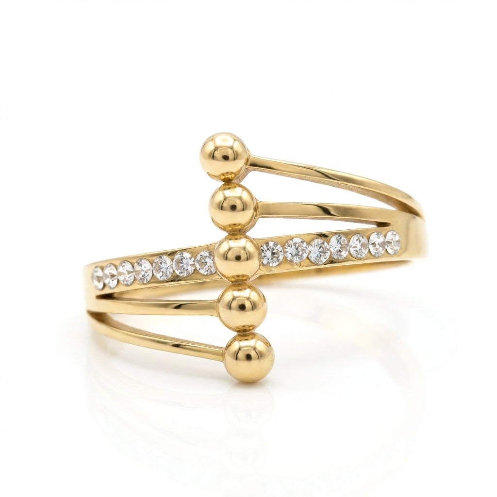 Inel Bile, benzi, zirconiu Oțel Inoxidabil Auriu - Hipoalergenic