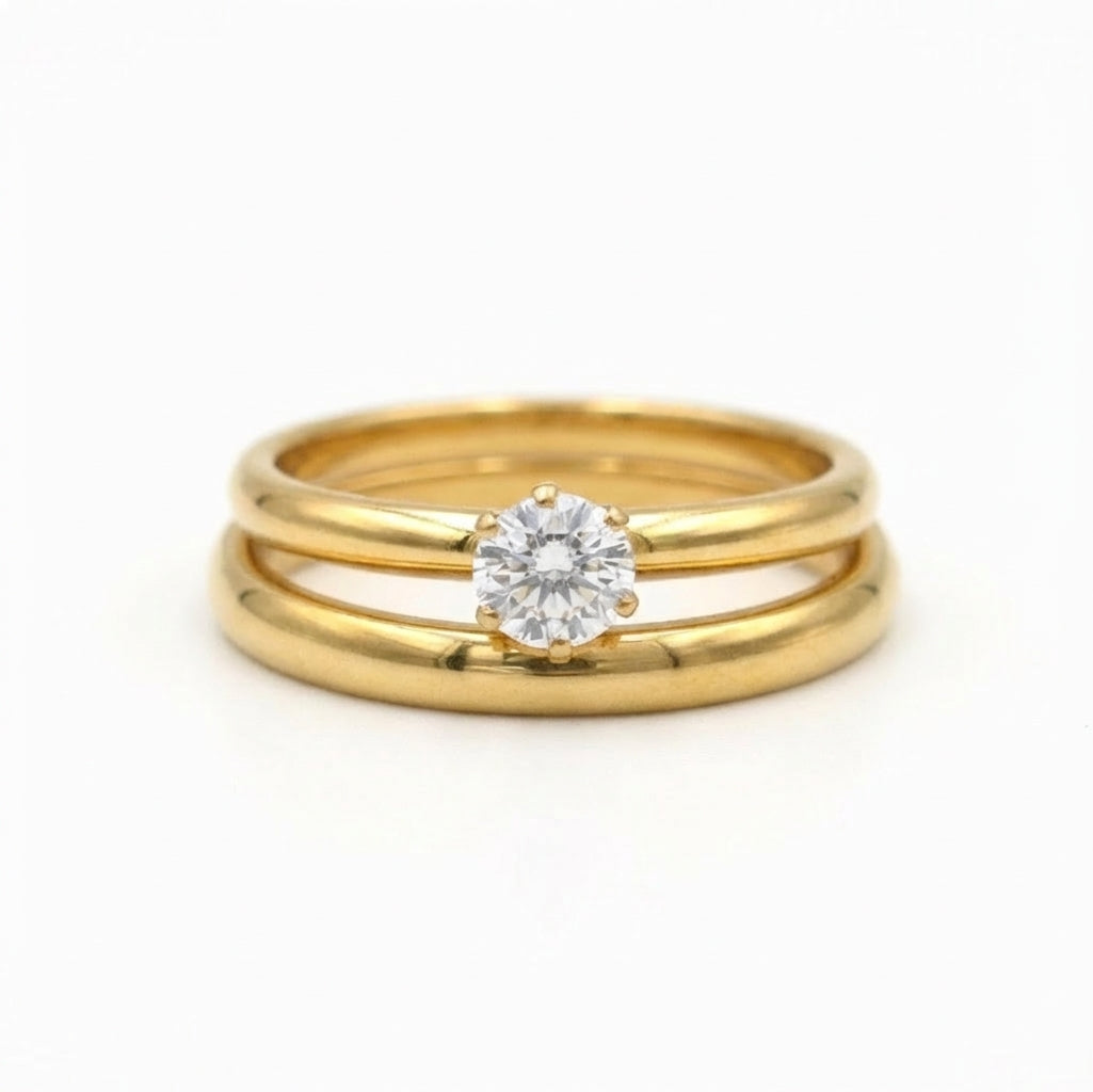 Set Inel de Logodnă și Verighetă Damă Oțel Inoxidabil - Hipoalergenic