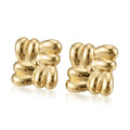 Cercei Design geometric cu elemente bombate Inox 2.3 cm Placat Aur 18K PVD - Hipoalergenici - CM1864