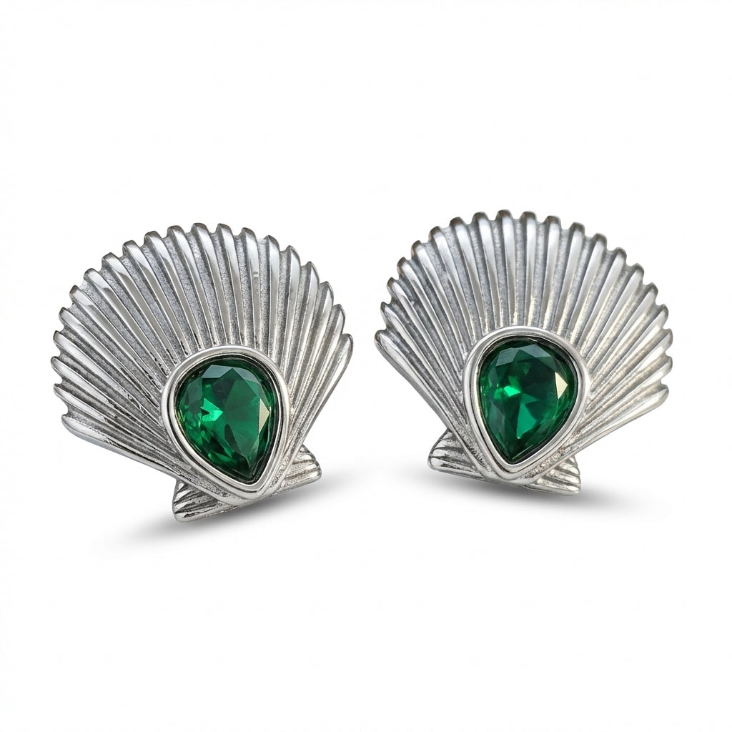 Cercei Scoică din Oțel Inoxidabil - Hipoalergenici