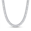 Colier Tennis Inox Argintiu Baguette 6mm cu Pandantiv Central - Glamour
