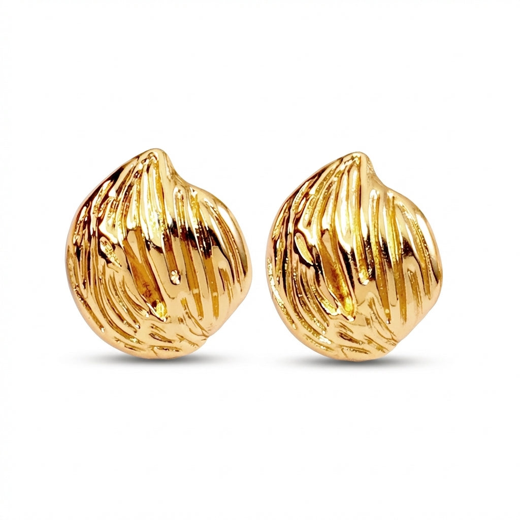 Cercei Cochilie striată din Oțel Inoxidabil - Hipoalergenici - CM1741