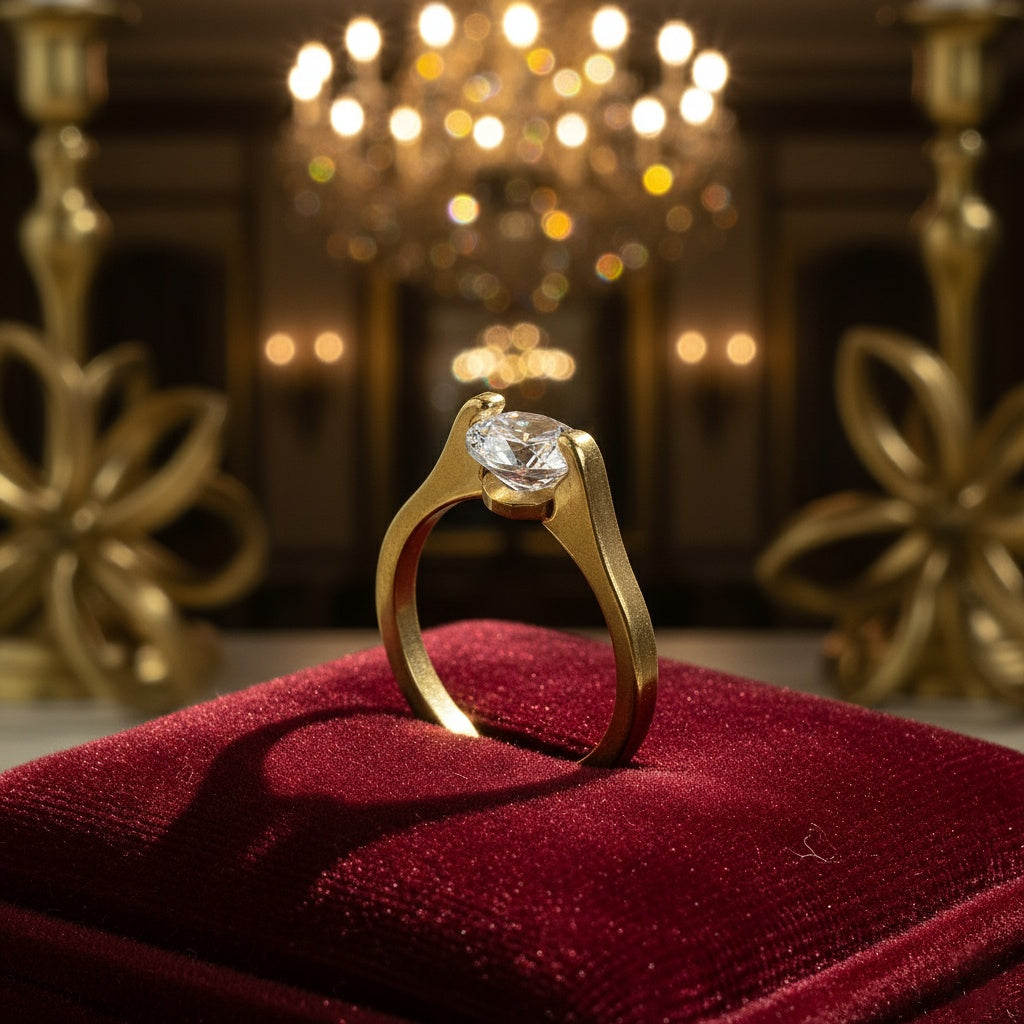 Inel Modern, simplu, elegant Oțel Inoxidabil Auriu - Hipoalergenic