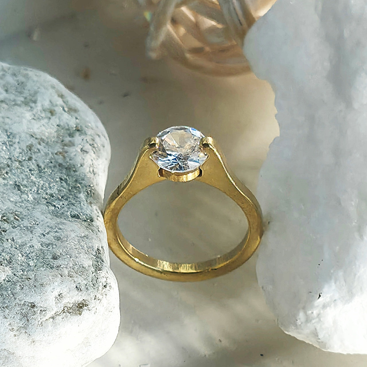 Inel Modern, simplu, elegant Oțel Inoxidabil Auriu - Hipoalergenic