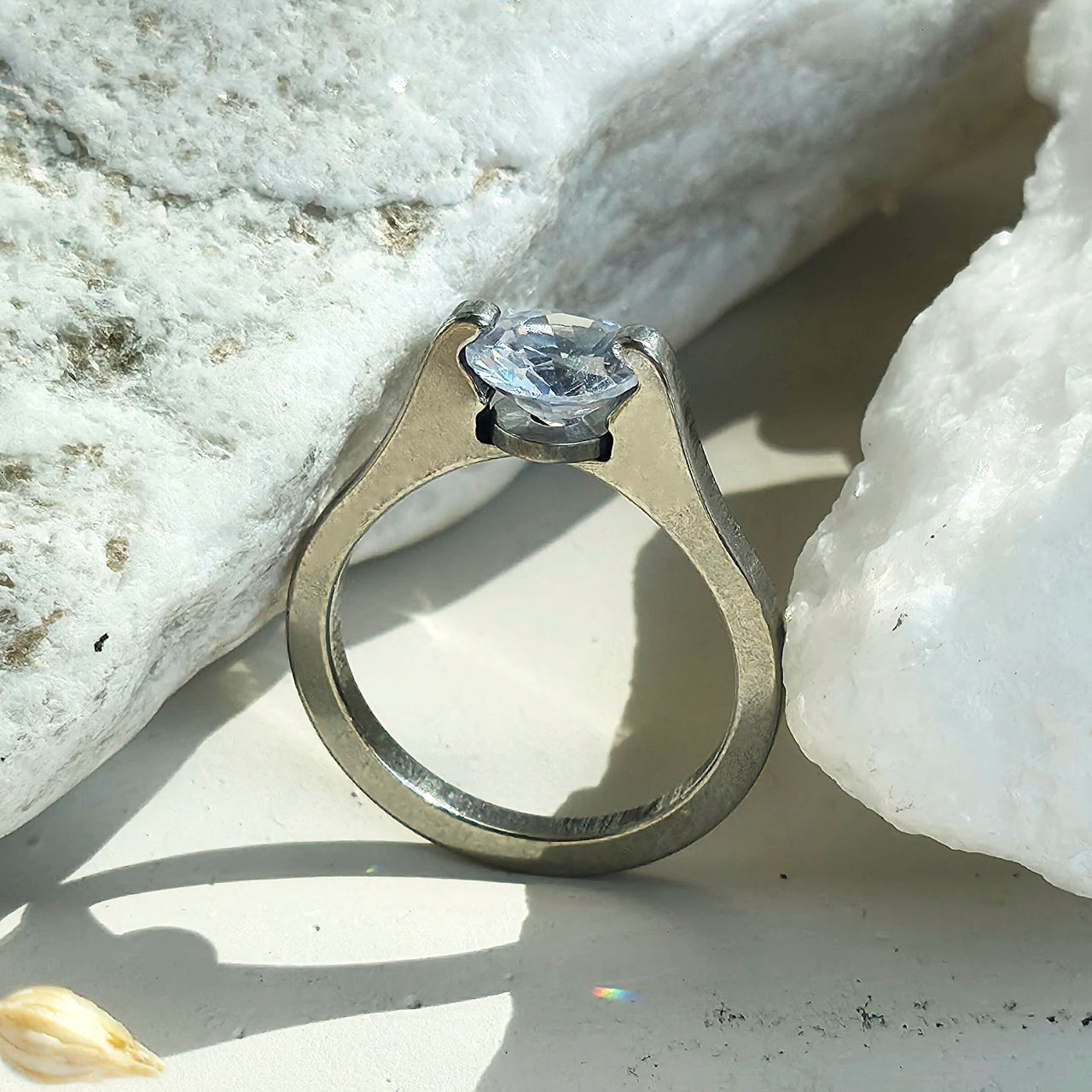 Inel solitar modern Oțel Inoxidabil Argintiu - Hipoalergenic