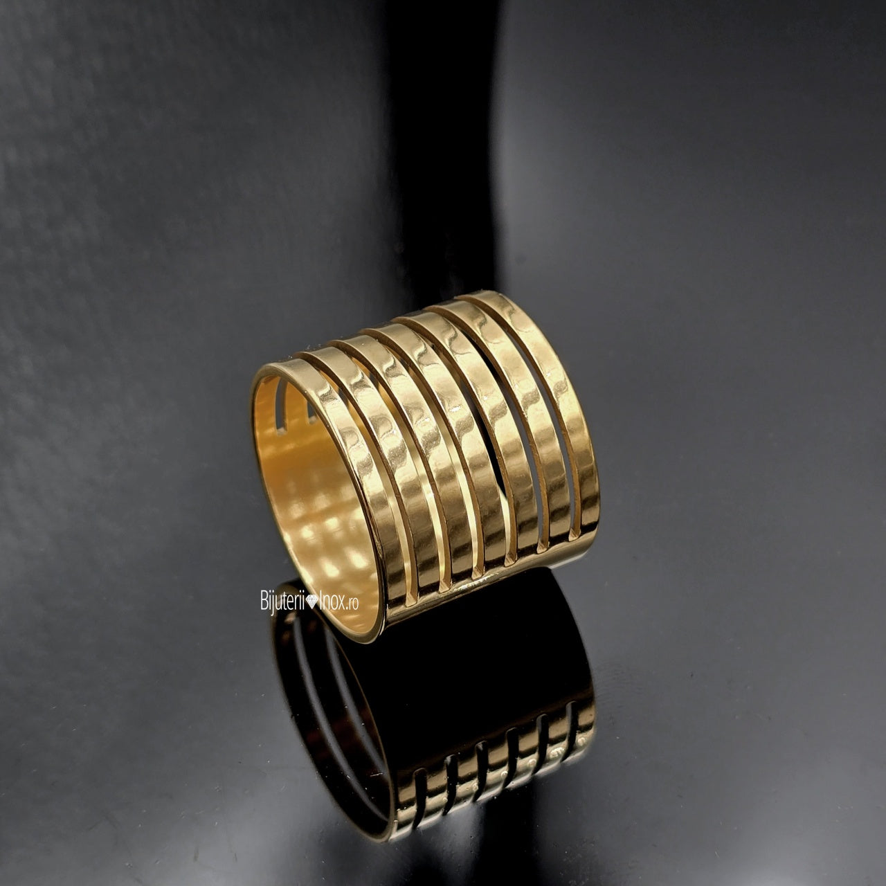 Inel Banda multi-stratificat, minimalist Oțel Inoxidabil Auriu - Hipoalergenic