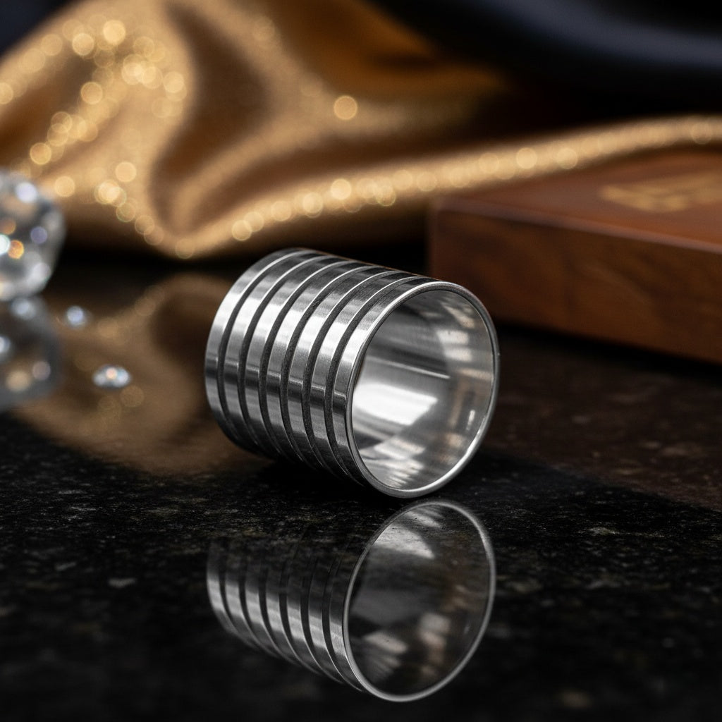 Inel Banda multiplă, minimalistă Oțel Inoxidabil Argintiu - Hipoalergenic