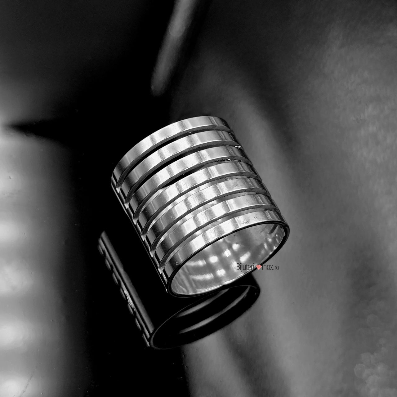 Inel Banda multiplă, minimalistă Oțel Inoxidabil Argintiu - Hipoalergenic