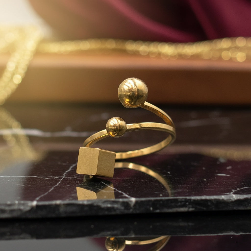 Inel Inele cu forme geometrice Oțel Inoxidabil Auriu - Hipoalergenic