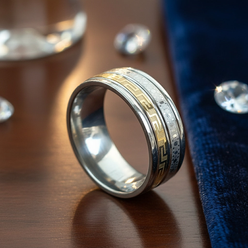 Inel metalic, model grecesc Oțel Inoxidabil Argintiu - Hipoalergenic