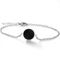 Brățară Disc Negru Oțel Inoxidabil 2mm