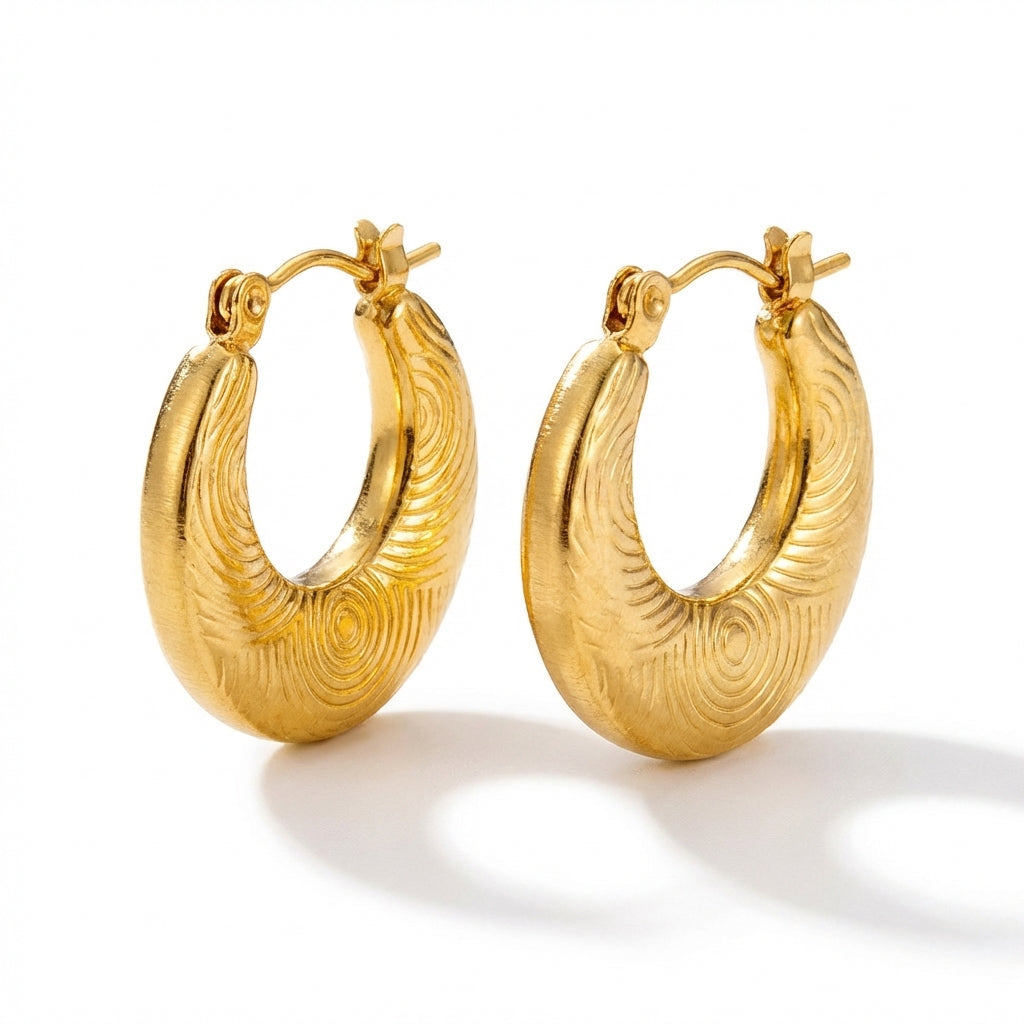 Cercei Creolă spiralată din Oțel Inoxidabil - Hipoalergenici