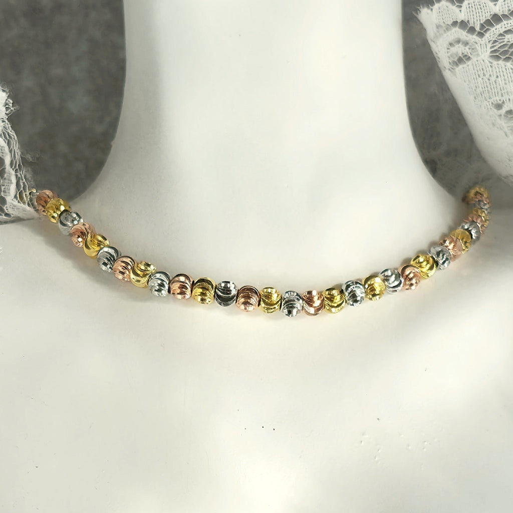 Colier Inox Bile Tricolor Auriu-Argintiu-Rose Gold - Clasic - Hipoalergenic