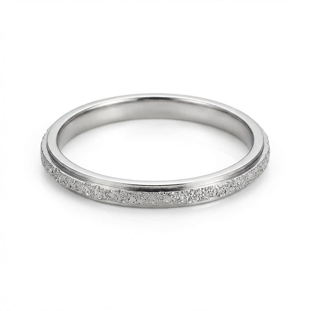 Inel Bandă subțire, pavé diamonds Oțel Inoxidabil Argintiu - Hipoalergenic
