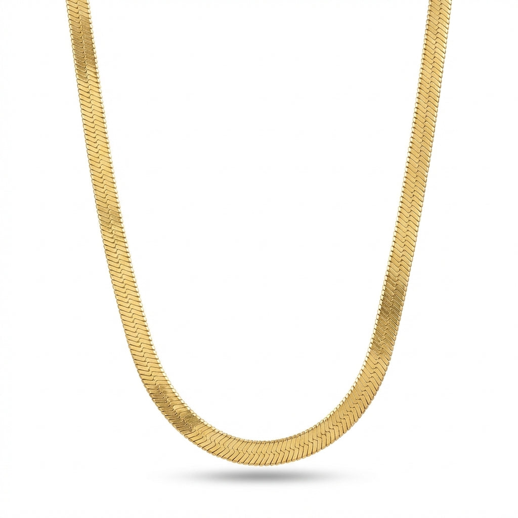Lănțișor Inox tip Snake Plat Auriu 3mm - Clasic