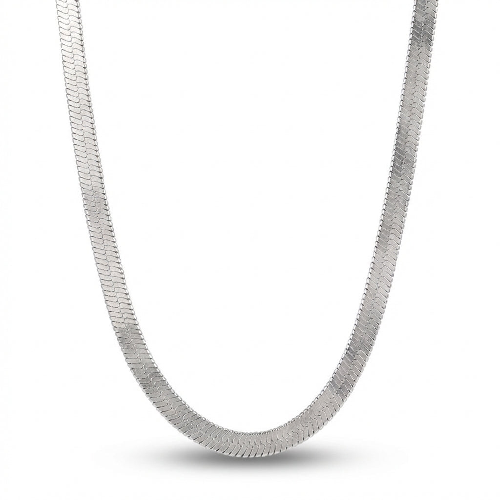 Lănțișor Inox tip Snake Plat Argintiu 4mm - Minimalist