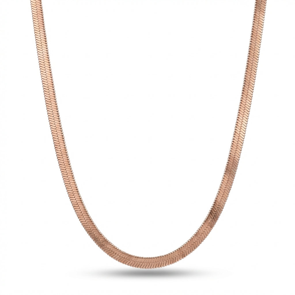Lănțișor Inox tip Snake Plat Lat Rose Gold - Statement