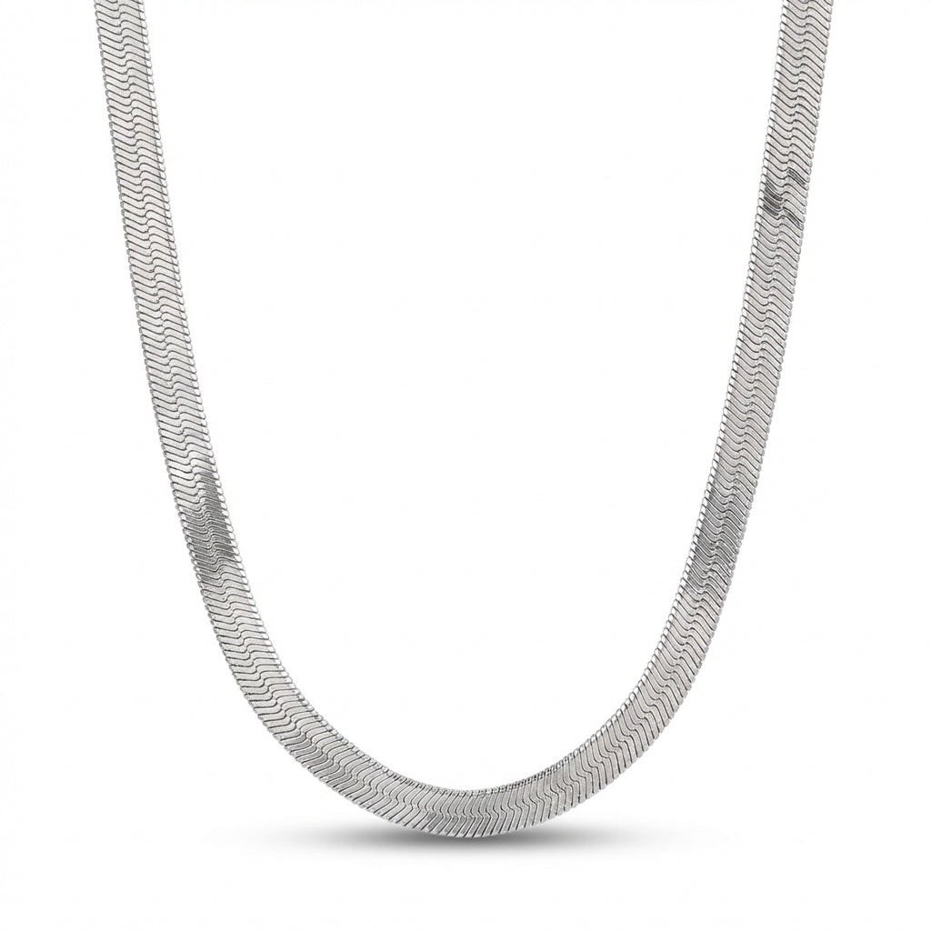 Lănțișor Inox tip Snake Plat Argintiu 3mm - Clasic
